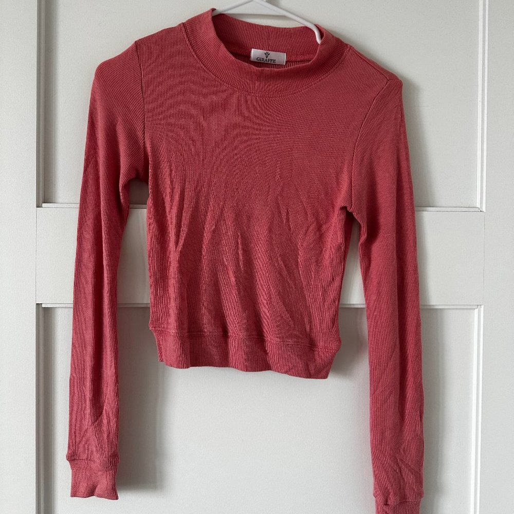 Giraffe Pink Crop Knit Top Awoke Vintage